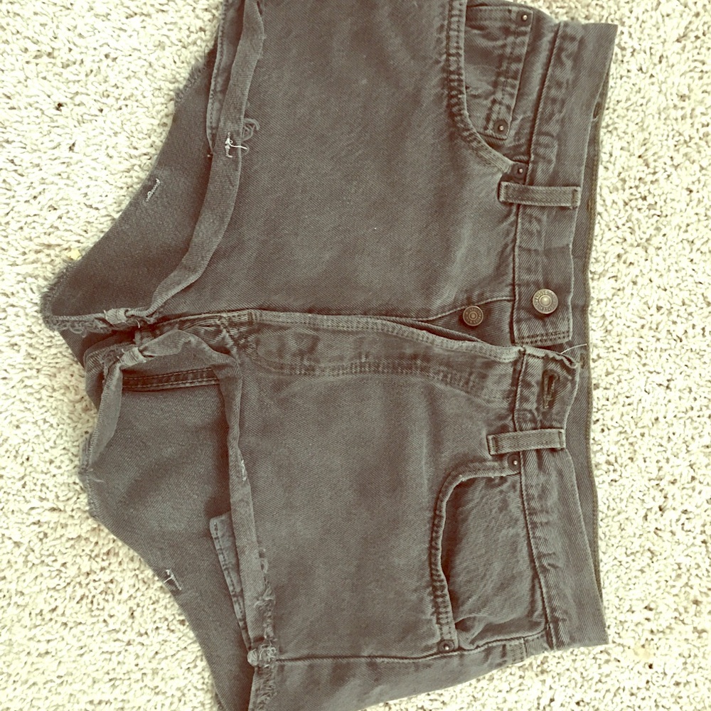 Levi's black jean shorts